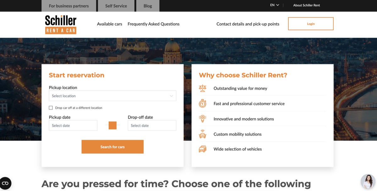 Schiller Rent – screenshot